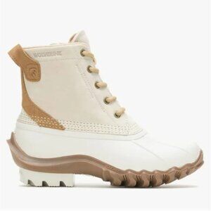 WOLVERINE Women’s Torrent Waterproof Duck Boots Ivory & Brown Size 10M NEW/Box